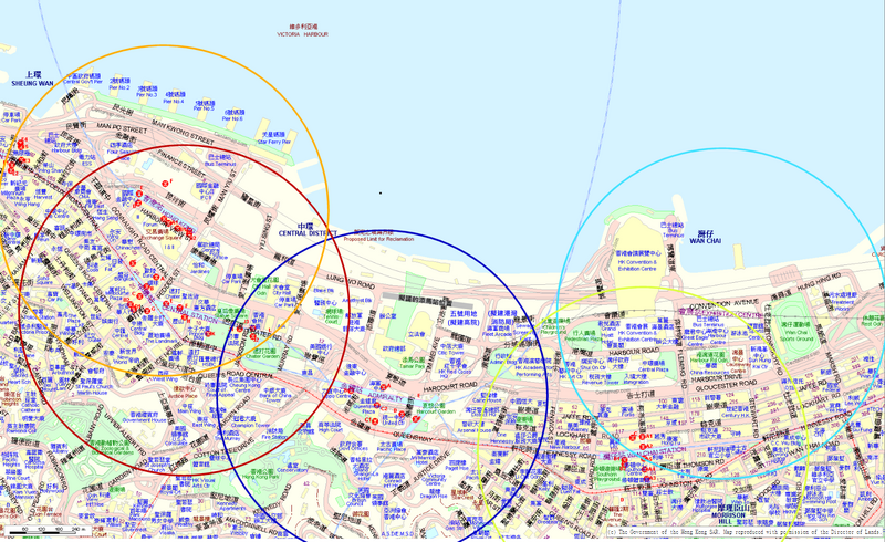 Catchment of HOK/CEN, ADM, WAC, EXC