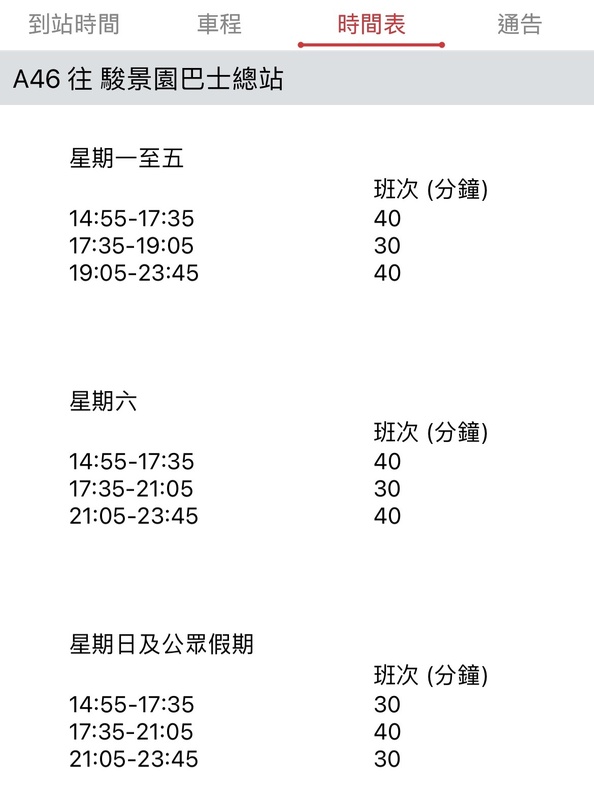 A46 往沙田