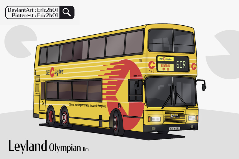 Hong Kong Leyland Olympian Pac-Man bus EV6091