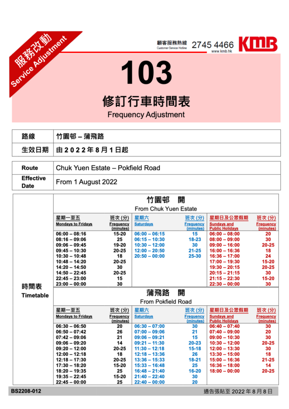 舊時間表